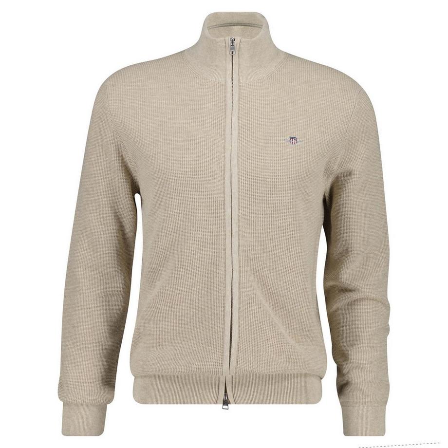 Strickjacke  1er Pack Bequem sitzend-MICRO TEXTURED COTTON ZIP CARDIGAN