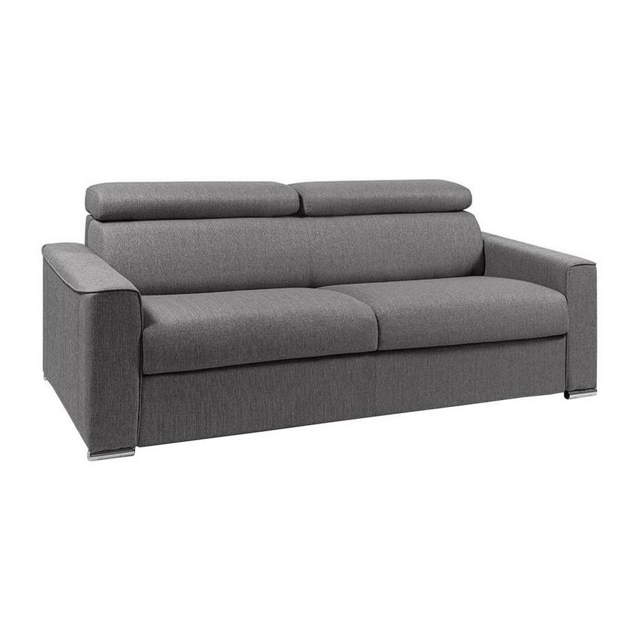 LINEA SOFA Divano letto 4 posti a ribalta in Tessuto Grigio Larghezza MaterassoVIZIR  