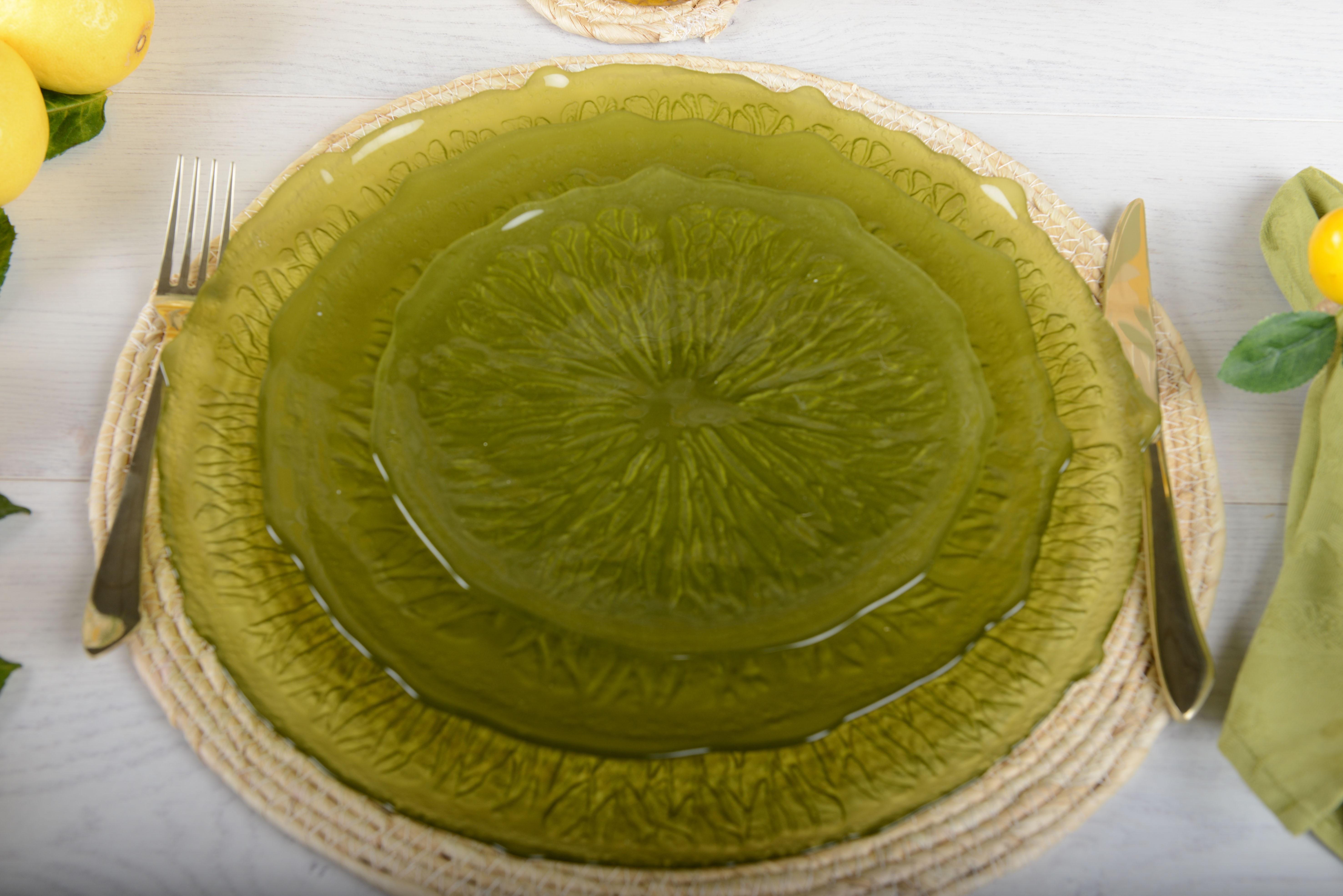 Aulica ASSIETTE PLATE VERTE 28CM - CITRON PAR BOITE DE - 6  