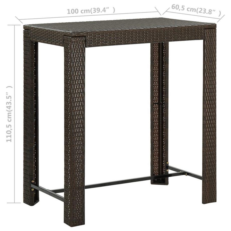 VidaXL Bartisch poly-rattan  