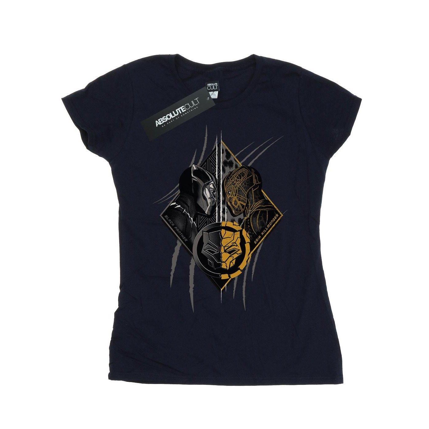 Image of Black Panther Vs Killmonger Tshirt Damen Marine XXL