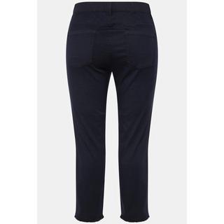 Ulla Popken  Pantalon 7/8 Sienna. Jambe étroite et ourlet frangé 