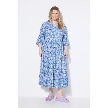 Maxikleid, Flower-Print, Volants