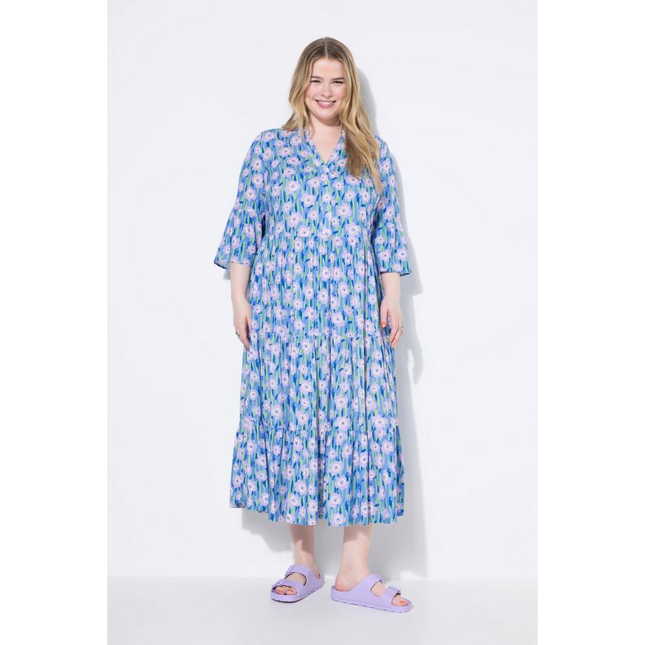 Studio Untold Maxikleid Blumen-Print Volants  