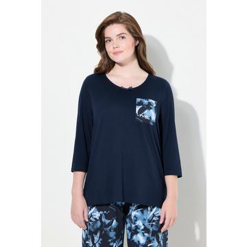 T-shirt de pyjama en coton bio, décolleté bateau et manches 3/4