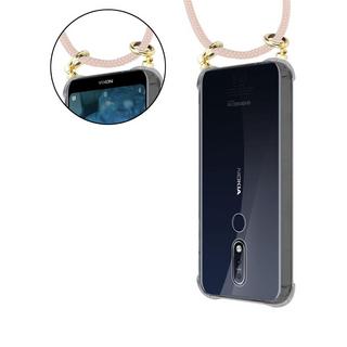 Cadorabo  Handy Kette für Nokia 7,1 Silikon mit Gold Ringen 