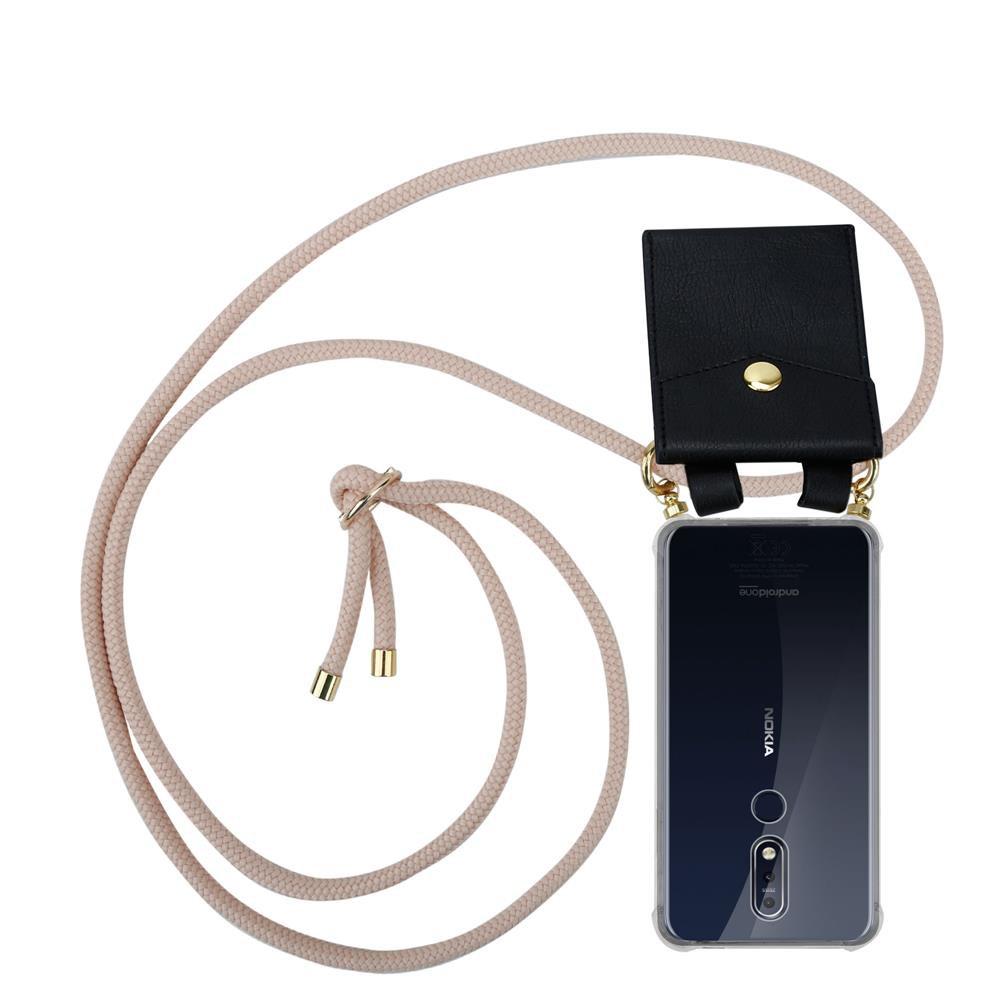 Image of Handy Kette für Nokia 7,1 Silikon mit Gold Ringen