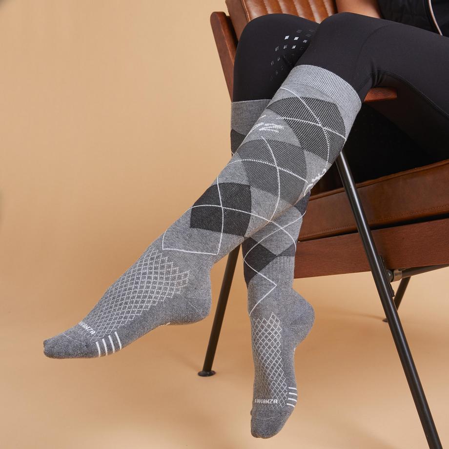 FOUGANZA Karierte Baumwollsocken 2er-Pack  