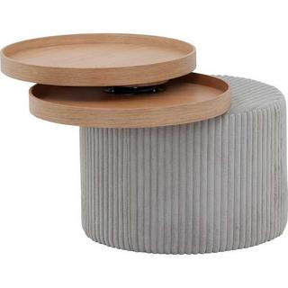 mutoni Table d'appoint en tissu texturé gris clair  