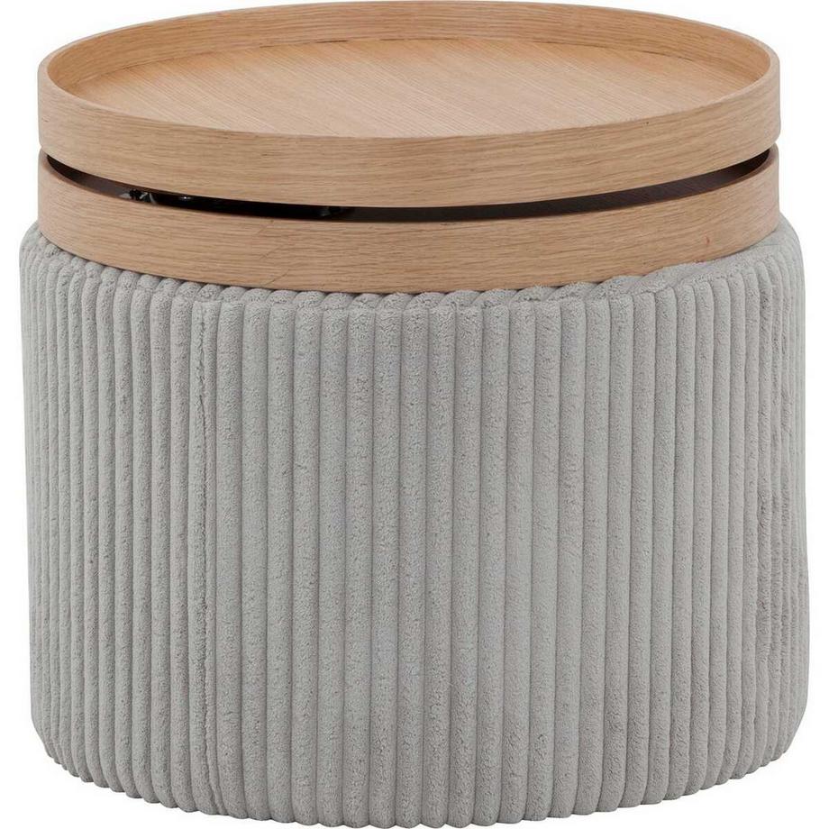 mutoni Tavolino in tessuto testurizzato grigio chiaro  