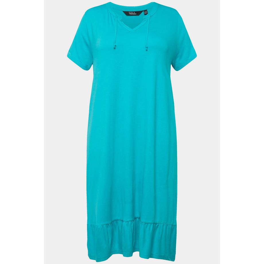 Ulla Popken Jersey Midikleid A-Linie Tunika Ausschnitt Halbarm  