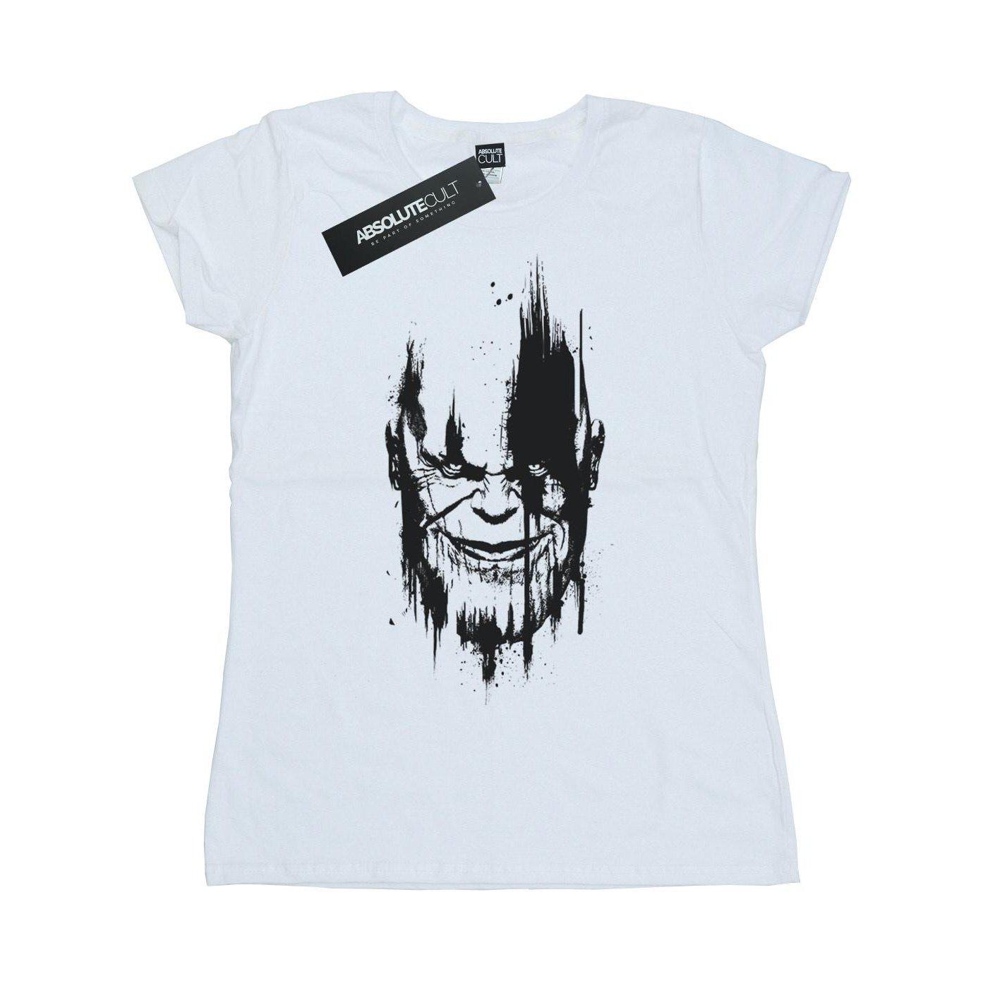 Image of Avengers Infinity War Thanos Face Tshirt Damen Weiss XXL