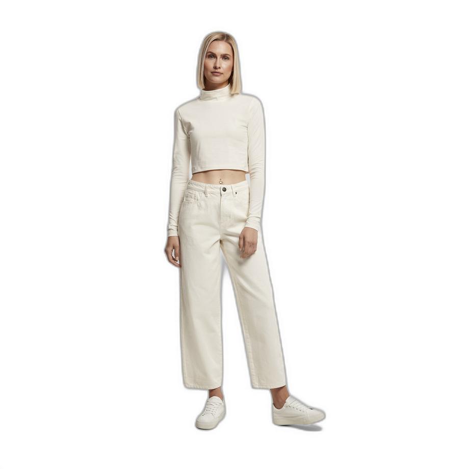 URBAN CLASSICS Langarm Bio-Baumwolle Cropped Top  