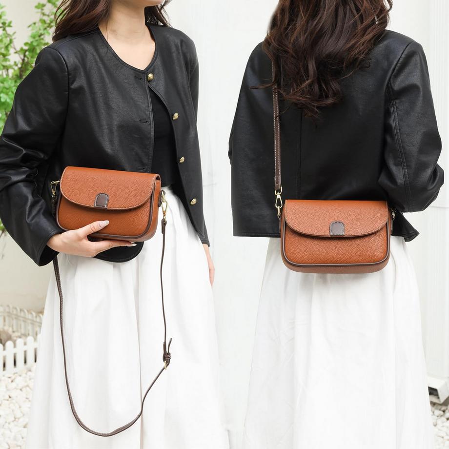 Only-bags.store PU Leder Crossbody Tasche mit verstellbarem Schulterriemen  