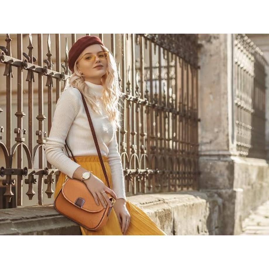 Only-bags.store PU Leder Crossbody Tasche mit verstellbarem Schulterriemen  