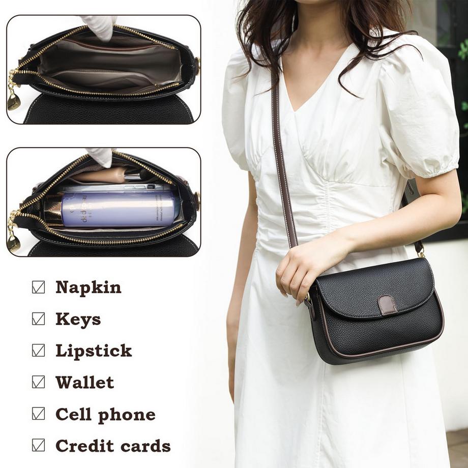 Only-bags.store PU Leder Crossbody Tasche mit verstellbarem Schulterriemen  