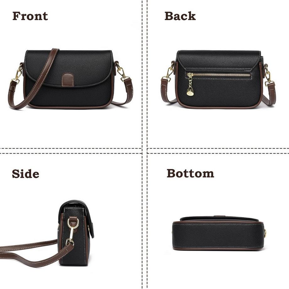 Only-bags.store PU Leder Crossbody Tasche mit verstellbarem Schulterriemen  
