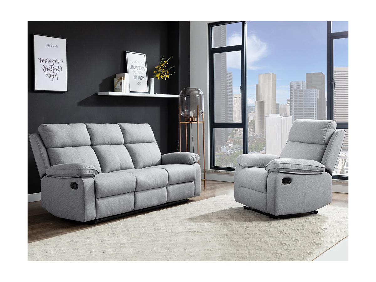 Vente-unique Relaxsofa 3Sitzer Stoff LANA  