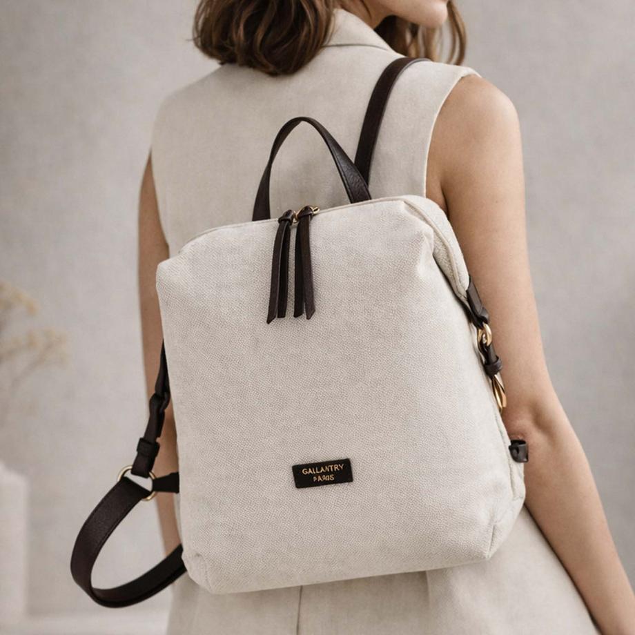 Gallantry Sac à Dos Casual Zippé Toile Contrastée  