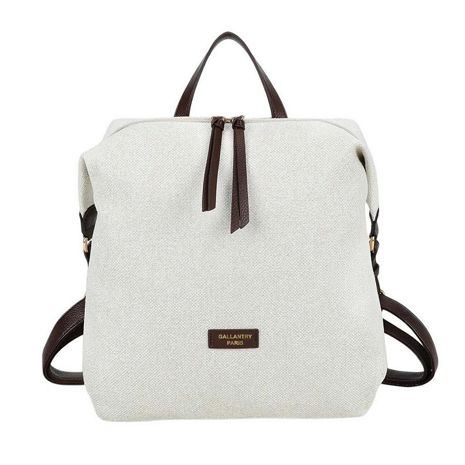 Sac à Dos Casual Zippé Toile Contrastée