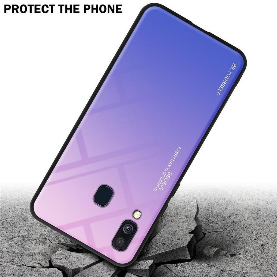 Cadorabo  Housse compatible avec Samsung Galaxy A40 - Coque de protection bicolore en silicone TPU et dos en verre trempé 