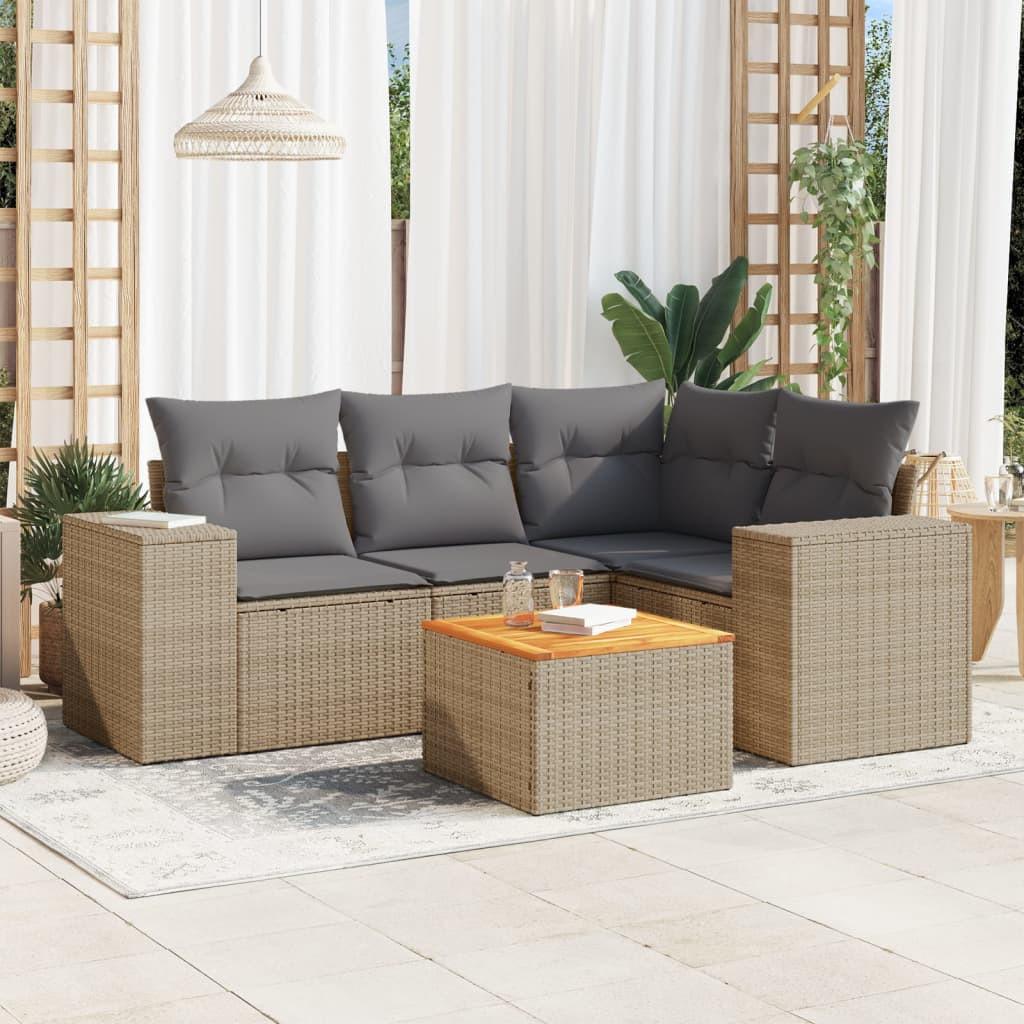 VidaXL set divano da giardino Polirattan  