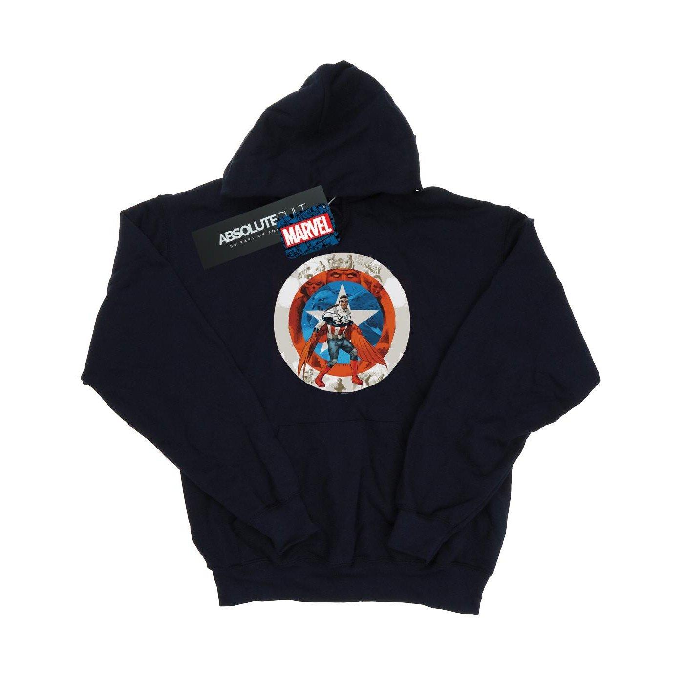 Image of Captain America Sam Wilson Shield Kapuzenpullover Mädchen Marine 140/146