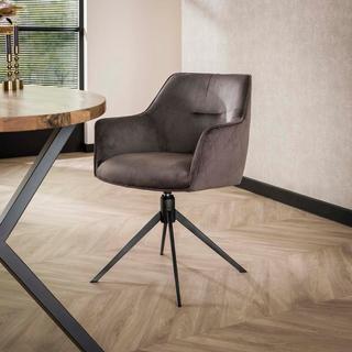 mutoni Chaise pivotante Pull Velvet anthracite  