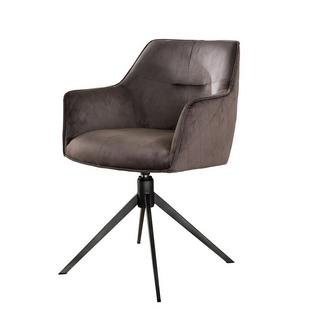 mutoni Chaise pivotante Pull Velvet anthracite  