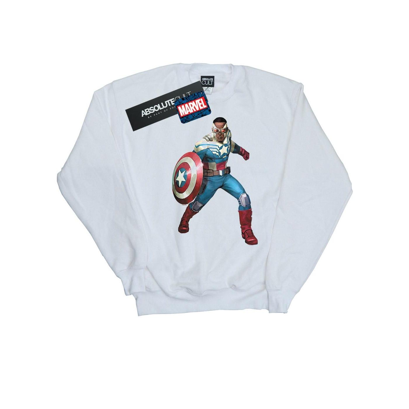 Image of Falcon Is Captain America Sweatshirt Jungen Weiss 152-158