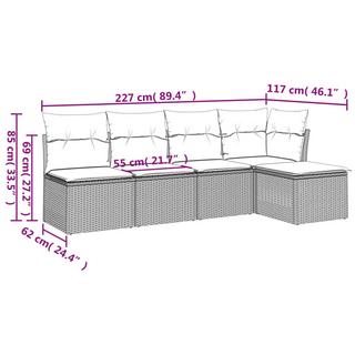 VidaXL Garten sofagarnitur poly-rattan  