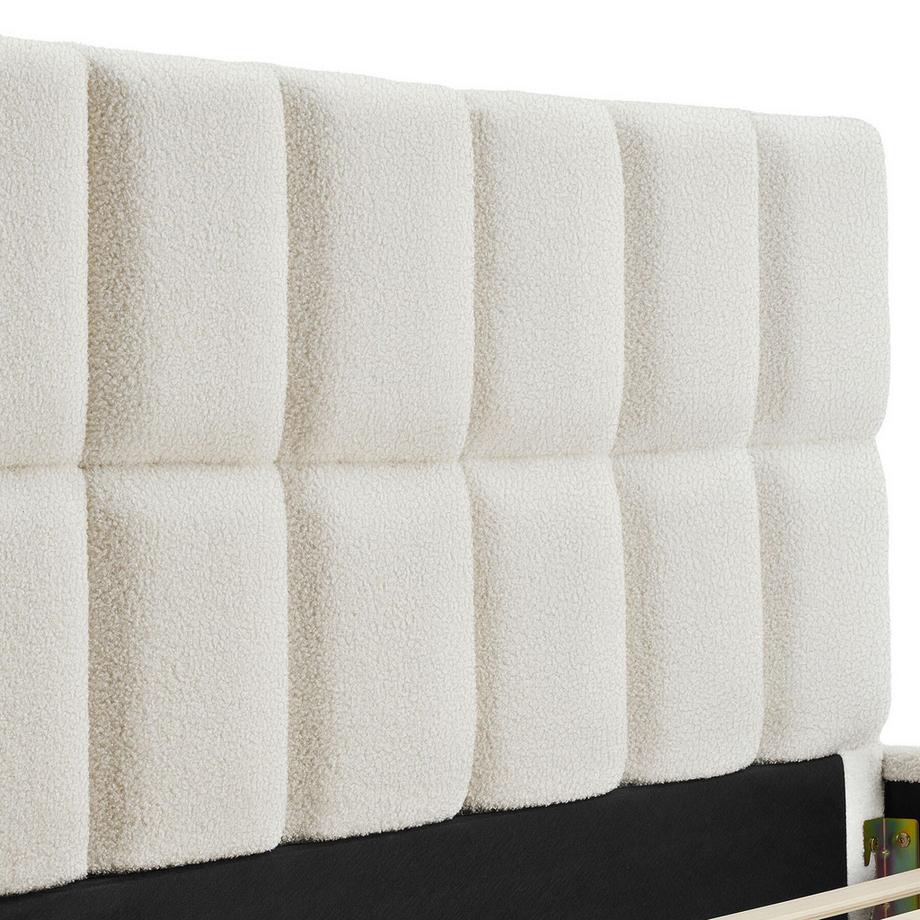 Tectake Letto imbottito Shirley Tessuto peluche con motivo trapuntato  