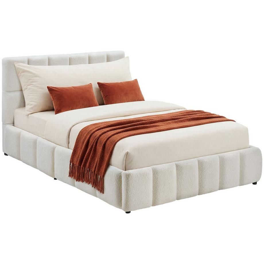 Tectake Letto imbottito Shirley Tessuto peluche con motivo trapuntato  