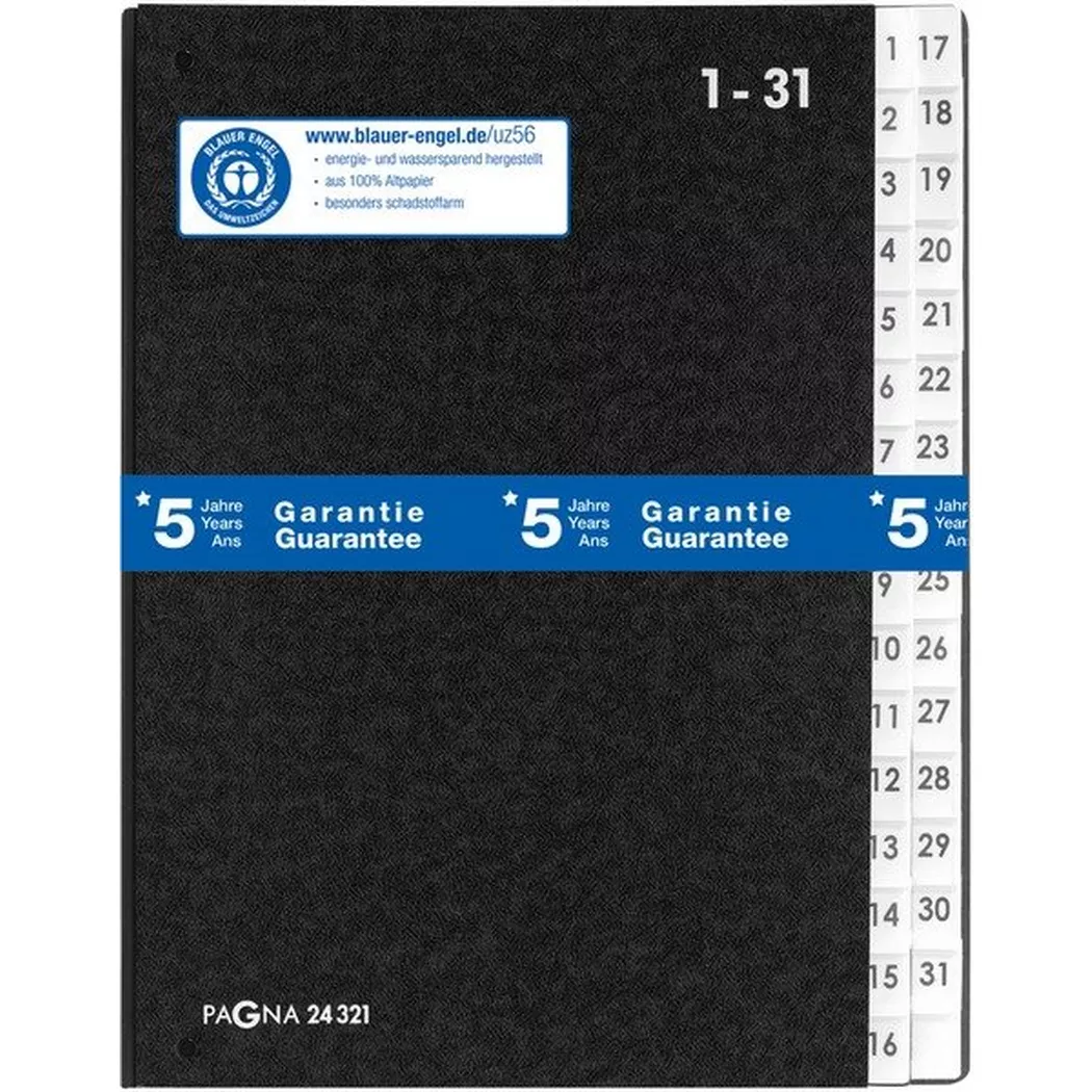 Pagna -  Vorordner A4 24321/04 schwarz 1-31, 21cm