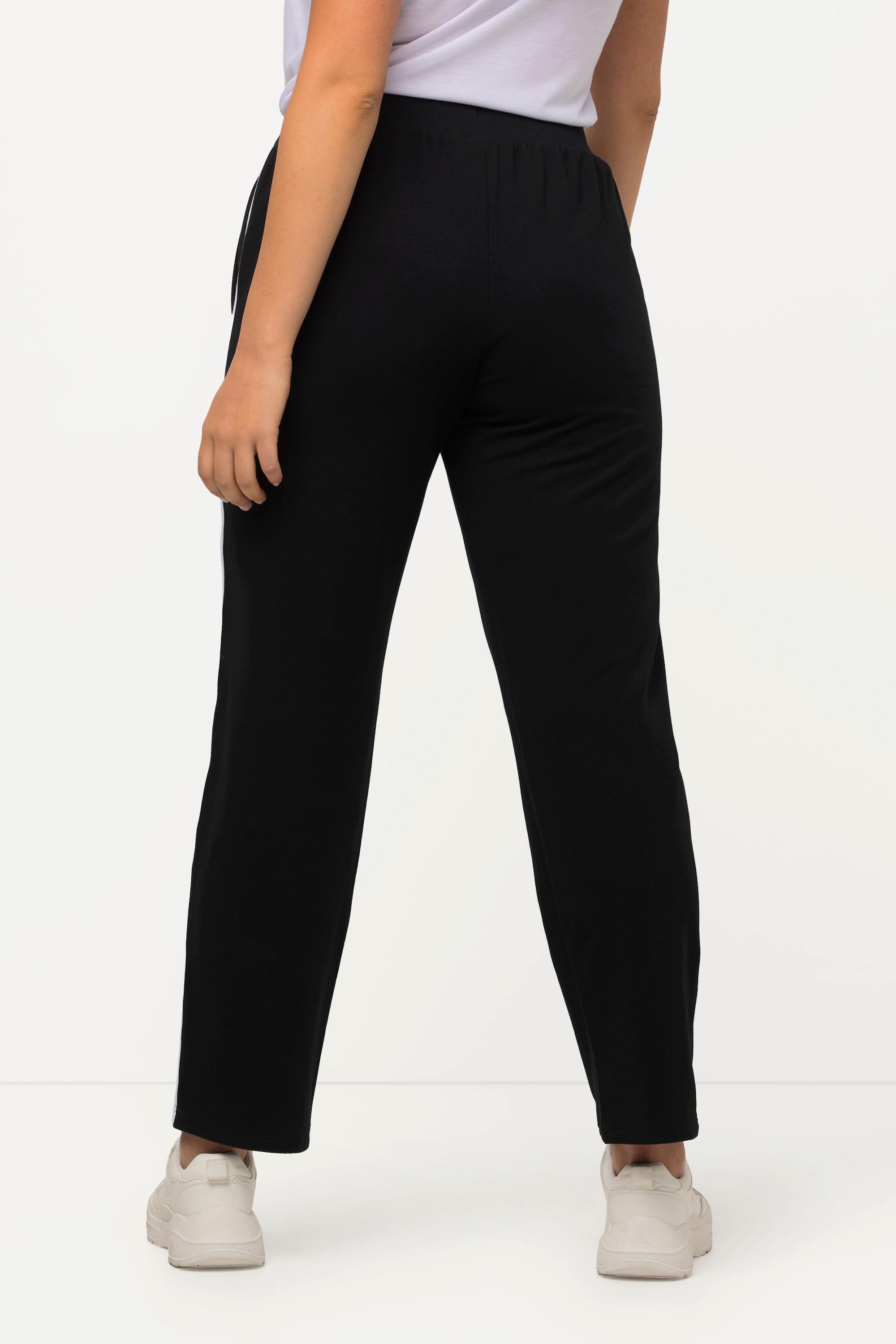 Ulla Popken  Pantalon de jogging à taille élastique et bande fantaisie le long de la jambe 