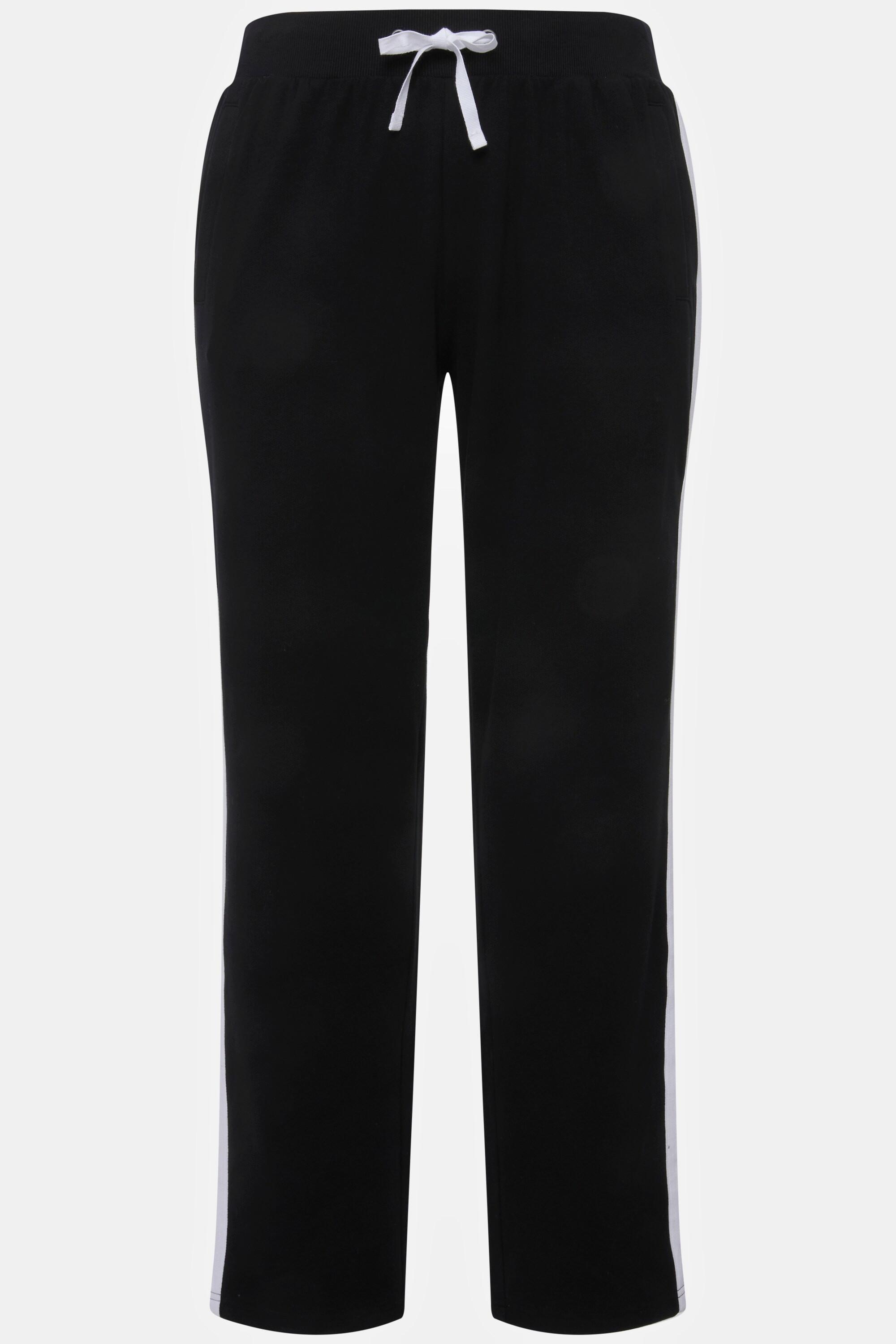 Ulla Popken  Pantalon de jogging à taille élastique et bande fantaisie le long de la jambe 