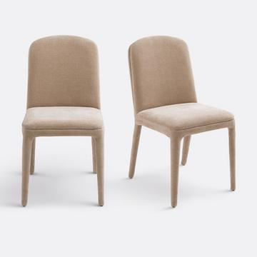 Lot de 2 chaises gainées tissu
