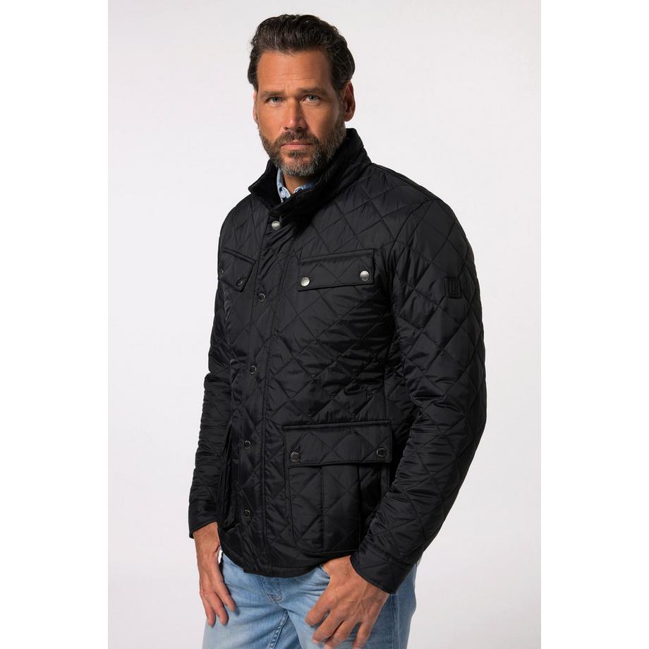 JP1880 Giacca Trapuntata Collo Coreana Molte Tasche  