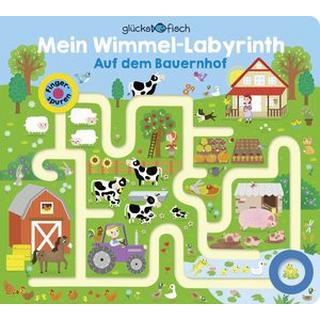 Glücksfisch: Mein Wimmel-Labyrinth: Auf dem Bauernhof Dudziuk, Kasia (Illustrationen); Moore, Tom (Idee); Hulme, Kerri-Ann (Idee); Boileau, Natalie (Idee) Copertina rigida 