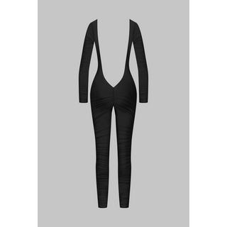 MAISON CLOSE  Catsuit dos nu manches longues - Nuit Fauve 