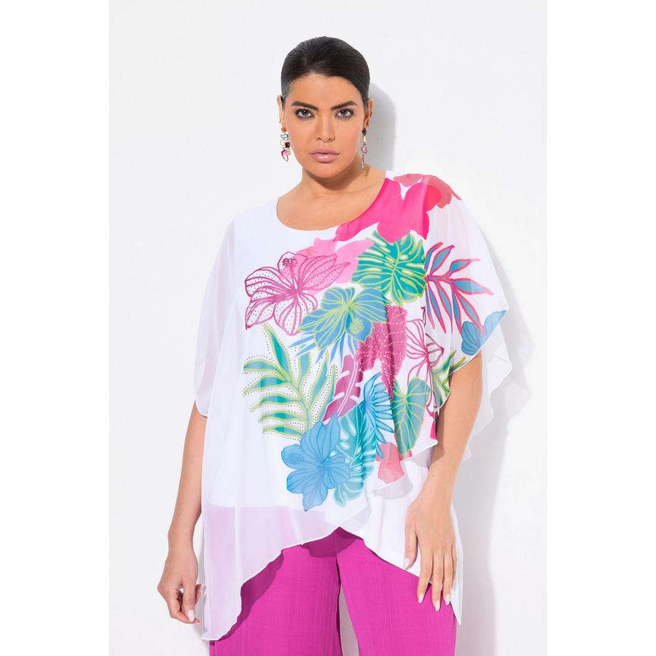 Ulla Popken Tunique Doublée Décolleté Rond Manches Courtes  