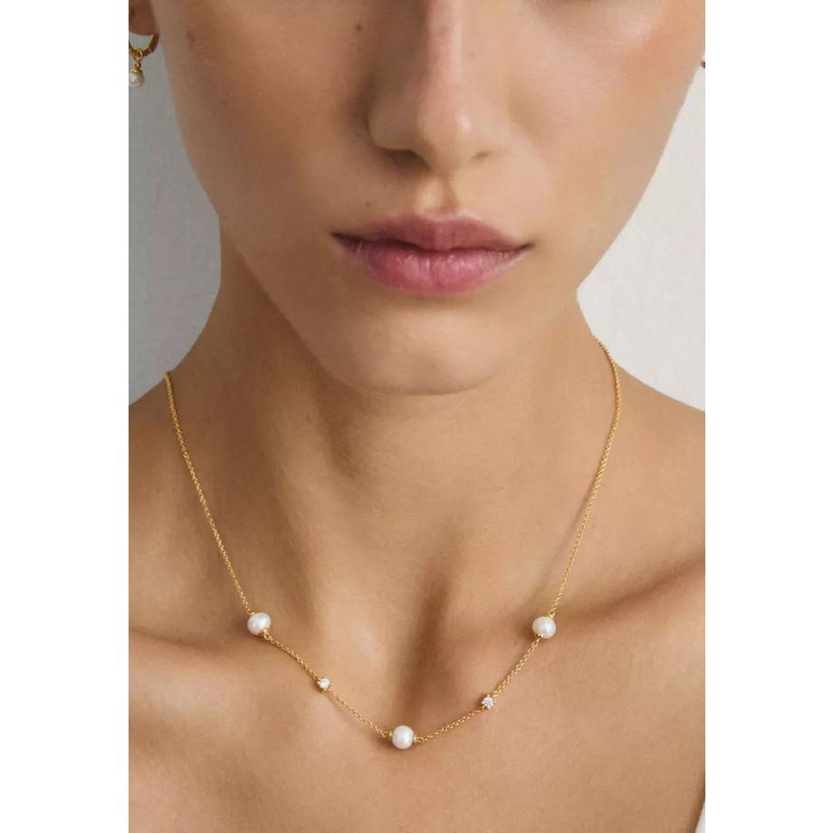 Thomas Sabo  Collier Plaqué  avec Perles d'Eau Douce & Zircons 