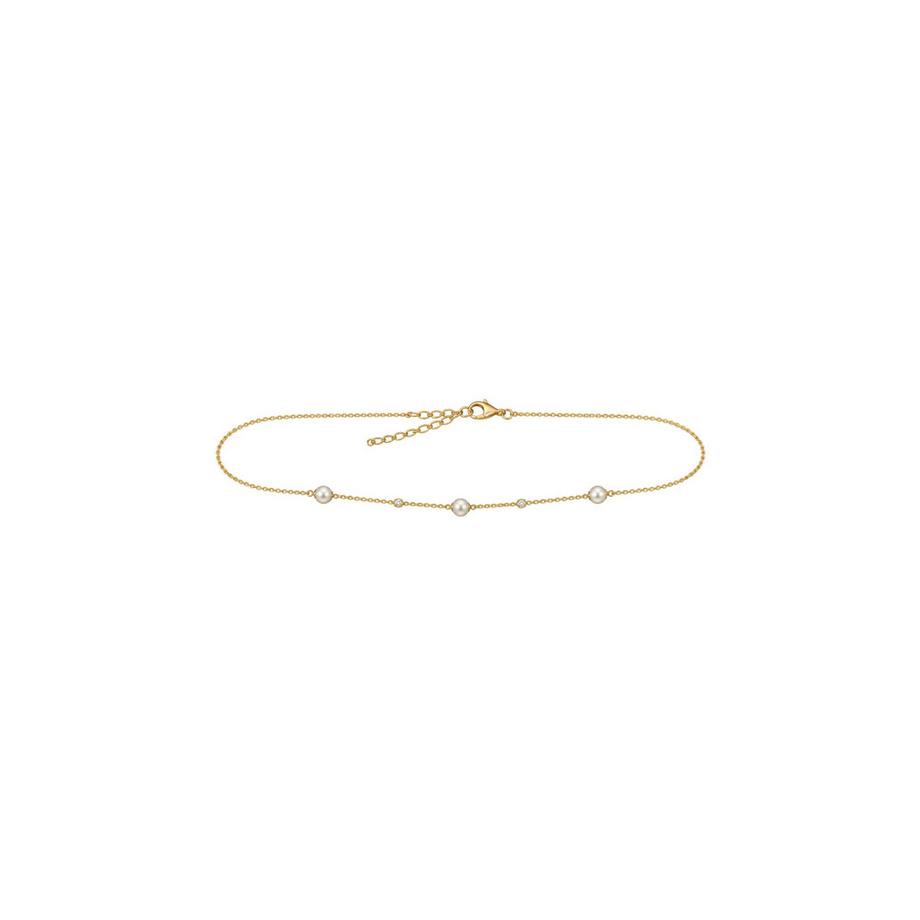 Collier Plaqué  avec Perles d'Eau Douce & Zircons