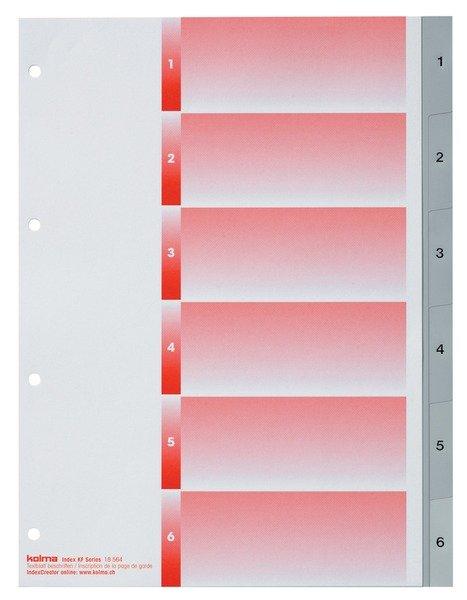 Kolma  KOLMA Register PP grau A4 18.564.03 1-6, Kolmaflex 