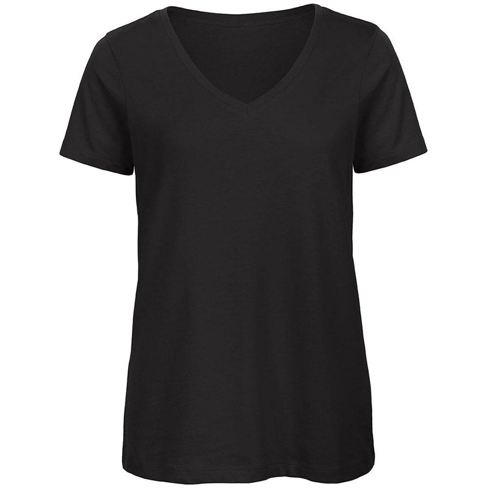 Image of B&c Favourite Tshirt Mit Vausschnitt, Organische Damen Schwarz S