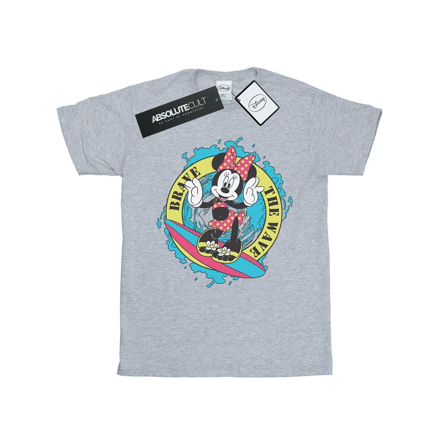 Image of Minnie Mouse Brave The Wave Tshirt Damen Grau 3XL