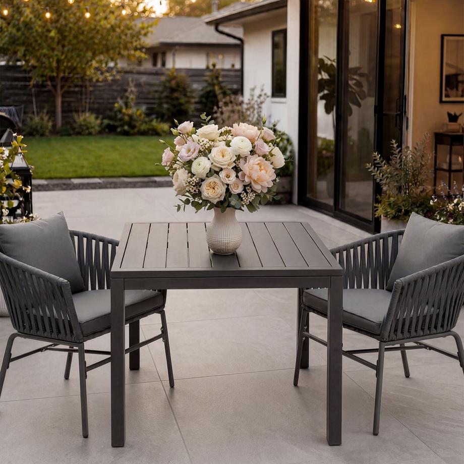 Tectake Aluminium-Gartentisch Campos für 4–6 Personen, ausziehbar wetterfest und UV-beständig  