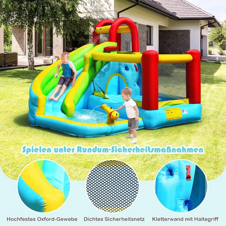 Northix  Château gonflable gonflable avec zone de saut toboggan château gonflable piscine de jeu 320 x 305 x 213 cm 