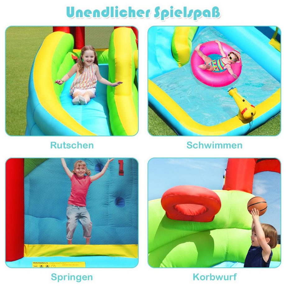 Northix  Château gonflable gonflable avec zone de saut toboggan château gonflable piscine de jeu 320 x 305 x 213 cm 