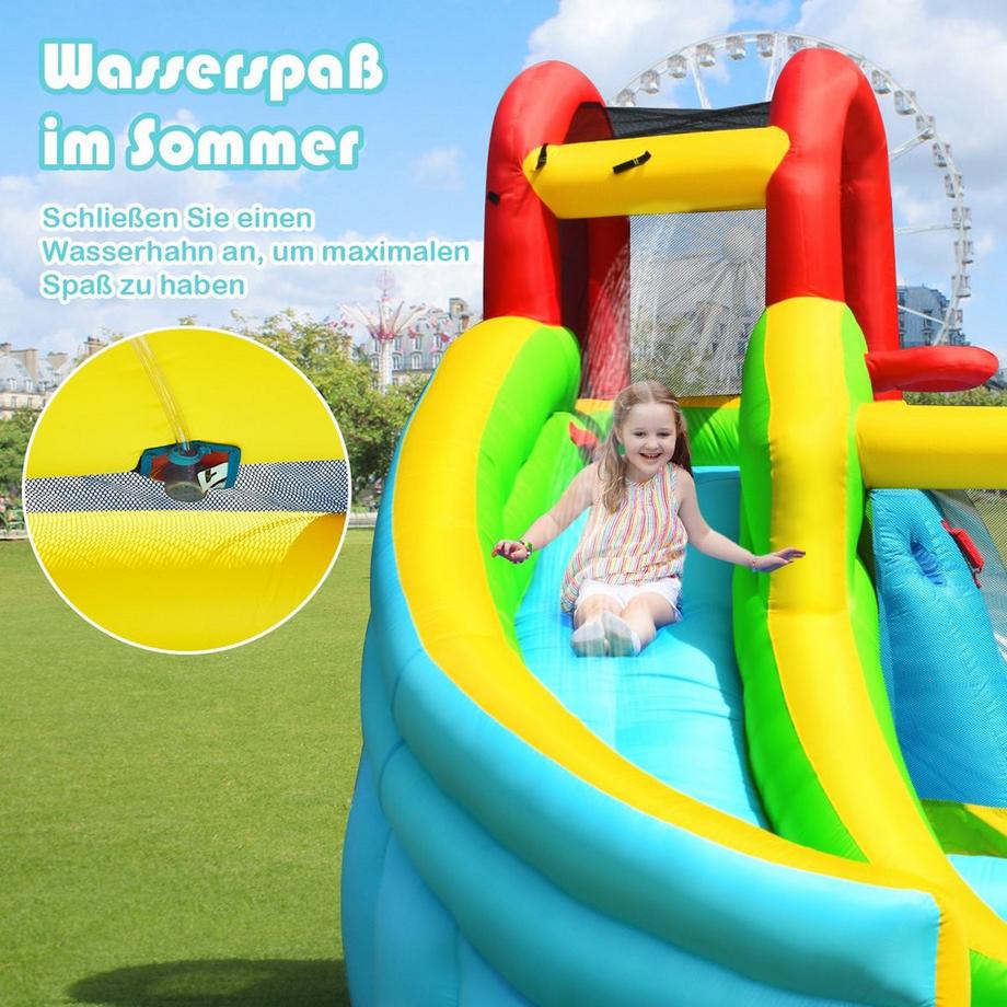 Northix  Château gonflable gonflable avec zone de saut toboggan château gonflable piscine de jeu 320 x 305 x 213 cm 